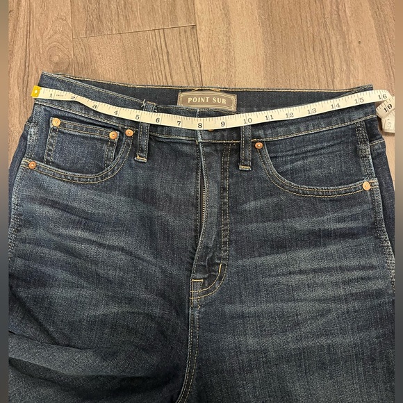 Point Sur High Waist J. Crew Shoreditch Straight Cropped Blue Jeans - Picture 4 of 6